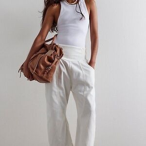 We The Free Lunan Crop Harem Jeans white